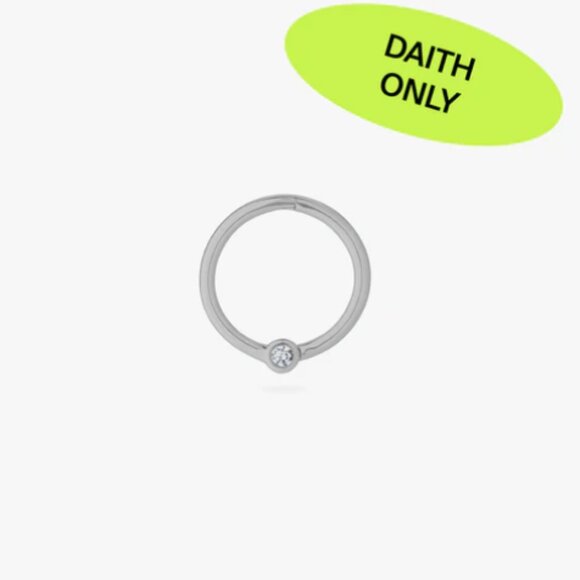 Titanium CZ Bezel Clicker 10mm Daith Hoop - Picture 2 of 5
